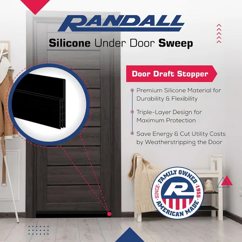 Miniatura 5 de Tope adhesivo para puerta con respaldo de silicona – Sello de puerta adhesivo para puertas interiores y exteriores, insonorizado y aislante de aire