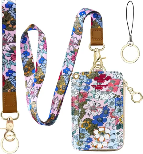 Miniatura 21 de bolimoss Soporte para credencial de sol y luna y cartera con cordón, cordones removibles para maestras, cartera para mujeres con correa