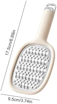 Miniatura 6 de Rallador de cocina de acero inoxidable con mango ergonómico, rallador de queso colgante y zester para cortar sin esfuerzo y fácil de limpiar (beige)