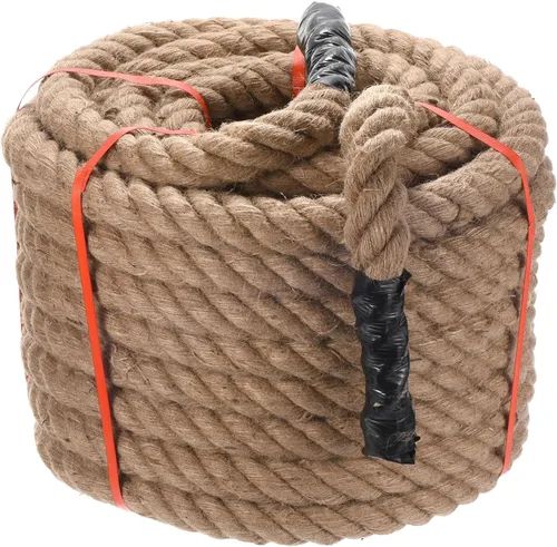 PATIKIL Cuerda de yute de 1-1/2 pulgadas x 100 pies, cuerda de yute trenzada de manila, cuerda de yute gruesa natural, cuerda de arpillera para