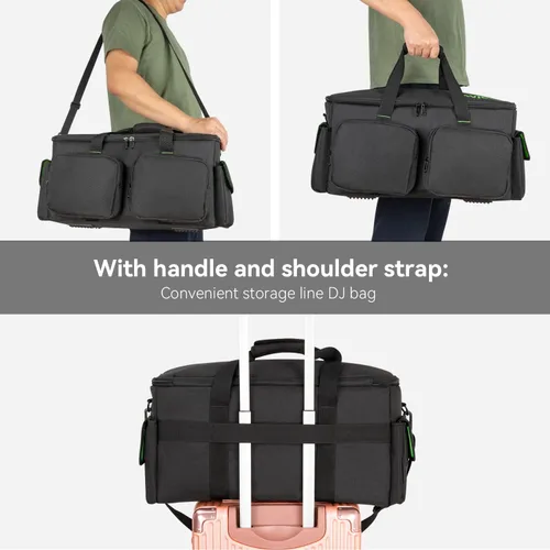 Miniatura 7 de SAVIOUR Bolsa de Archivos para Cables de DJ, Fondo Acolchado Desmontable y Divisores Ajustables, Almacena Cables de Música, Audio y Video
