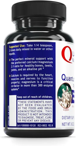 Miniatura 3 de Quantum Calci-Mag Powder - Calcio puro y magnesio - Promueve un pH alcalino óptimo, soporte mineral para los huesos, las articulaciones