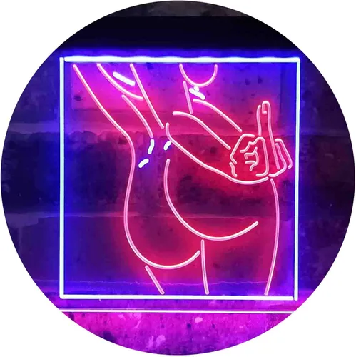 ADVPRO Bad Bitch Middle Finger FXXK Girl Room - Letrero de neón LED de doble color, azul y rojo, 12 x 8 pulgadas st6s32-i3799-br