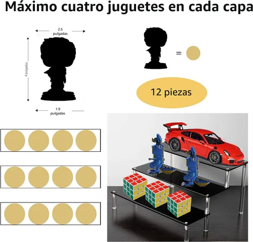 Miniatura 4 de Elevador de Estante de Acrílico Negro de 3 Niveles, Organizador de Perfumes, Soporte de Exhibición de Colonia, Estante Grande para Cupcakes, Estante