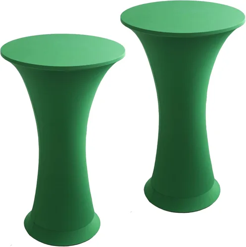 Miniatura 13 de Mantel Redondo Elástico de Spandex para Cóctel, Paquete de 2, 24"x43" Cubierta de Mesa Ajustada Highboy Elástica, Mantel Redondo de Cóctel para Mesa