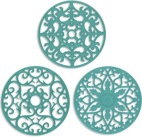 Miniatura 20 de ME.FAN - Salvamanteles de silicona multiusos para tallar – Juego de 3 alfombrillas resistentes al calor – Premium aislado flexible y duradero 3