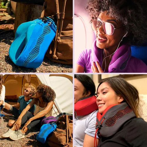 Miniatura 7 de Cabeau Almohada Cervical de Viaje de Enfriamiento para Vuelos de Larga Distancia – Evolution Cool – Espuma Viscoelástica de Soporte con Rejillas