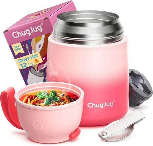 Miniatura 22 de Termo de sopa de 15 onzas para comida caliente para niños, tarro de comida aislado con cuchara, recipiente térmico para almuerzo, boca ancha vacío