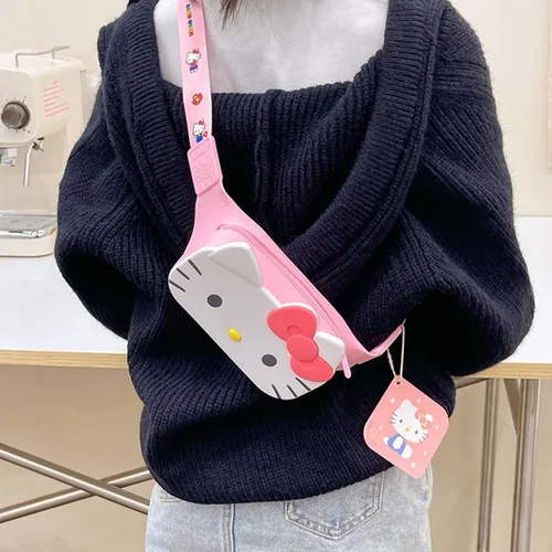 Miniatura 3 de Riñonera pequeña Kawaii para niños y adolescentes, Rojo