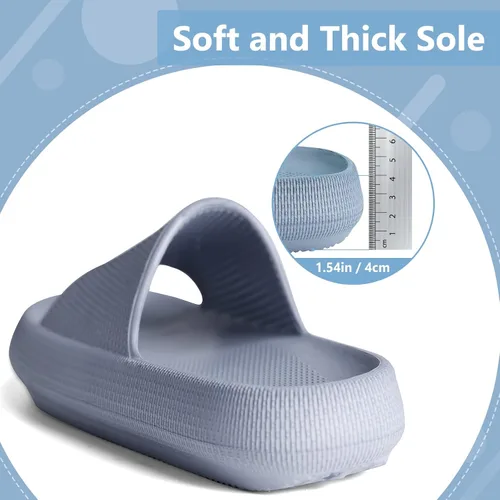 Miniatura 4 de FJPTREN Zapatos de nube para niños y niñas, sandalias acolchadas antideslizantes, zapatos de ducha ligeros, plataforma para niños, suela gruesa