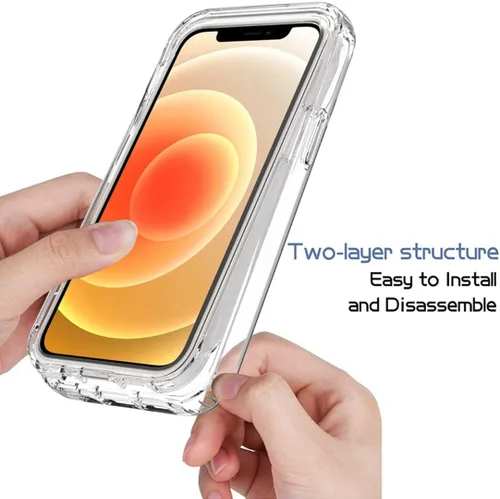 Miniatura 4 de Funda para iPhone 12 Mini con protector de pantalla de vidrio templado, protección de cuerpo completo transparente 360 + TPU suave a prueba