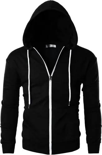 Miniatura 2 de Ohoo Sudadera con capucha ligera con cremallera y bolsillos, de manga larga, con cremallera completa