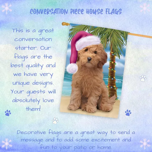Miniatura 4 de Doggie of the Day Goldendoodle HFLG61613 - Bandera de casa de perro – Decoración de jardín para mascotas de doble cara para Navidad, verano, 28