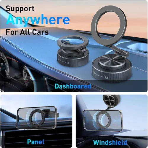 Miniatura 2 de Soporte de teléfono para automóvil Magsafe [succión más fuerte y magnético] Soporte de teléfono ajustable de 360° para automóvil, soportes