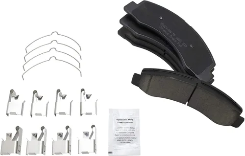 Miniatura 5 de TRQ Kit de pastillas de freno delanteras y traseras y rotores Kit de productos químicos para freno, pastillas de freno de cerámica compatible