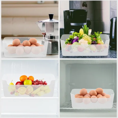 Miniatura 8 de VOSAREA Juego de cajas de almacenamiento para nevera, contenedor organizador transparente para refrigerador, huevo, queso, verduras, contenedores