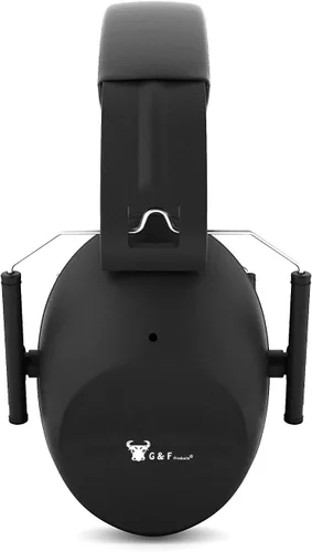 Miniatura 7 de Orejeras de protección auditiva con diseño plegable pasivo de perfil bajo 26dB NRR y reduce hasta 125dB, negro Orejera negra satinada