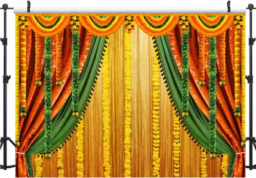 Miniatura 5 de Lofaris Fondo de Fotografía India Pooja Telón de Fondo Puja Ganpati Pooja Tradicional Festival Mehndi Fondo Decoraciones Diwali Boda Fiesta