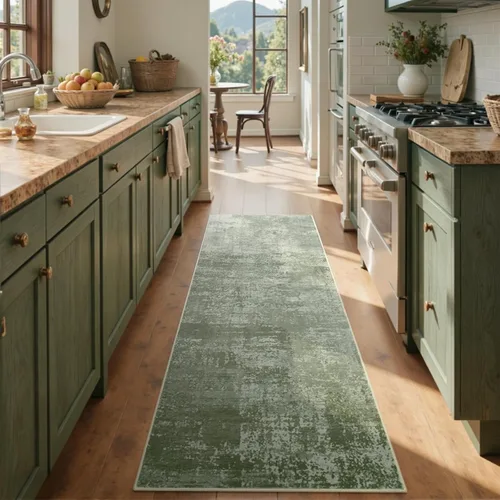 Miniatura 4 de Alfombra de pasillo lavable de 2 x 6 pies, antideslizante, de pelo bajo, alfombra de área de cocina, alfombra suave y larga para entrada, alfombra