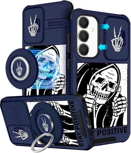 Miniatura 60 de Funermei Funda para teléfono Samsung Galaxy A15 5G - [2 en 1] Funda para teléfono de mujeres lindas chicas, diseño femenino de mariposa negra