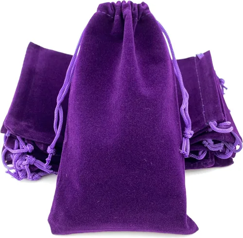 Miniatura 9 de Paquete de 25 bolsas de terciopelo de regalo con cordón para joyas, dulces y recuerdos de boda