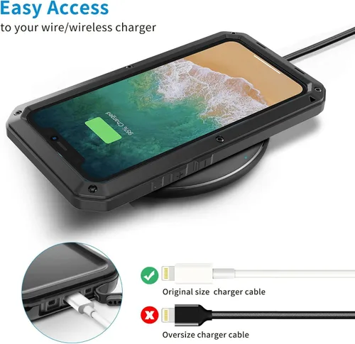 Miniatura 5 de Funda para iPhone 14, Cubierta Protectora de Cuerpo Completo 360 Resistente Heavy Duty a Prueba de Golpes Armadura Resistente Funda de Metal