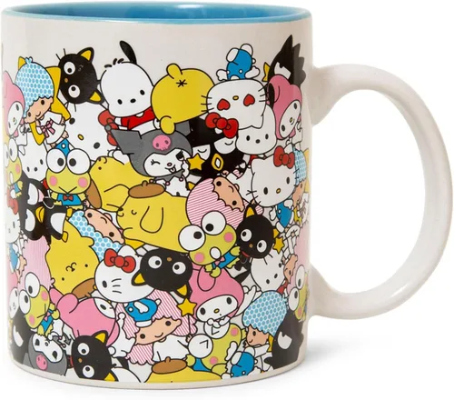 Toynk Sanrio - Taza de cerámica con diseño de Hello Kitty And Friends, sin BPA, para expreso, té, capacidad para 20 onzas
