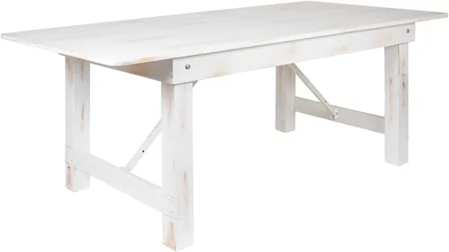 Miniatura 12 de Flash Furniture HERCULES Mesa de Granja Plegable Rectangular de Pino Macizo Rústico Antiguo de 7' x 40", Color Natural Claro