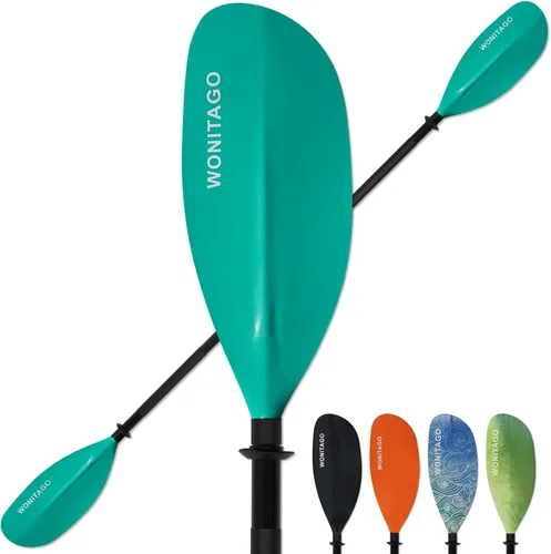 Miniatura 13 de Remos de Kayak con Eje de Aleación y Pala de PP, Remos Flotantes para Kayak, Ajustables 230-250 cm/90-98 Pulgadas, 210-230 cm/82-90 Pulgadas Verde