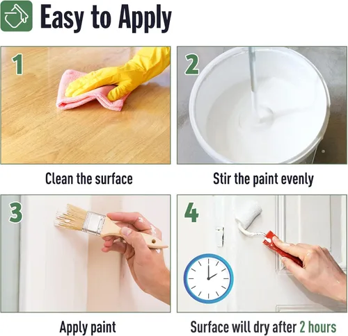 Miniatura 8 de DWIL Pintura para Muebles de Acabado Mate - Pintura de Madera de 16 Oz para Gabinetes, Puertas, Mesas y Aparadores Renovación - A Base de Agua, No
