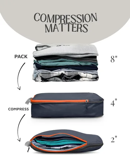 Miniatura 7 de TRIPPED Travel Gear - Cubos grandes de compresión para equipaje de viaje, organizadores de equipaje, juego de 7 piezas para equipaje facturado