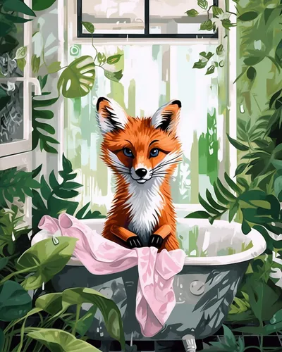 Miniatura 22 de Pintura por números para adultos, baño, animales, bricolaje, pintura al óleo digital, pintura acrílica, cebra, arte de pared, hojas verdes, bañera