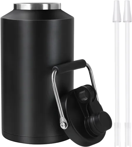 Miniatura 9 de Jarra de Agua de Galón, Botella de Agua Aislada, Jarra de 1 Galón con Asa, Botella de Agua Grande de Acero Inoxidable de 128 oz de Boca Ancha