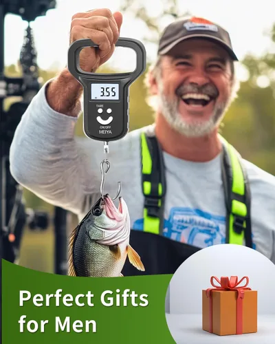 Miniatura 7 de MEIYA Báscula de Pescado/Báscula de Pesca: Doble Alimentación (Batería/Recargable), Mango Extra Ancho, Pantalla LCD Retroiluminada, Incluye 2