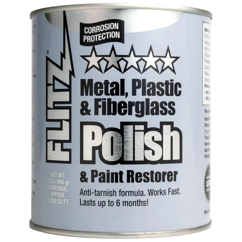 Miniatura 6 de Flitz Pasta de esmalte de metal, lata de 2 libras de pulido hecho en Estados Unidos para cromo sólido, acero inoxidable, aluminio, no abrasivo