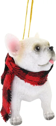 Miniatura 3 de Needzo Adorno navideño de bulldog, decoración festiva para colgar para mascotas, regalos para amantes de los perros, 2.5 x 1.3 x 2.5 pulgadas