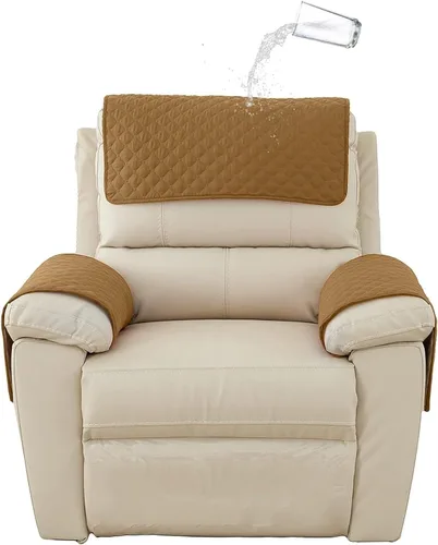 Miniatura 17 de XMAYODS Funda impermeable para sillón con reposabrazos, fundas antideslizantes para sofá y reposacabezas, fundas para respaldo, fundas para sillón