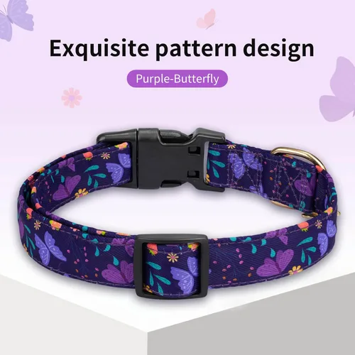 Miniatura 2 de Collares para perros con hebilla ajustable para perros lindos, niñas y niños, collar especial suave y elegante para mascotas con diseño de flores