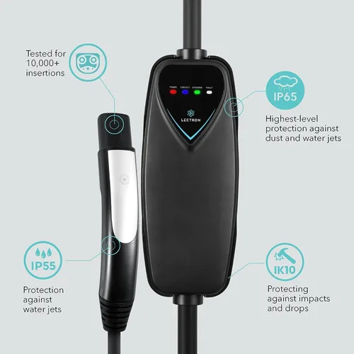 Miniatura 7 de Cargador Tesla Lectron Nivel 2 - 240V, 40 Amp, Enchufe NEMA 14-50, Cable de Extensión de 16 ft - Cargador de Coche Eléctrico Portátil para Tesla