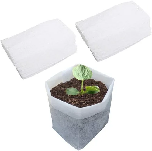 Miniatura 14 de Belit 50 Piezas Bolsas de Vivero No Tejidas, Macetas Contenedoras de Plántulas para Vegetales, Flores, Cultivo de Plantas (9.1"x9.3")