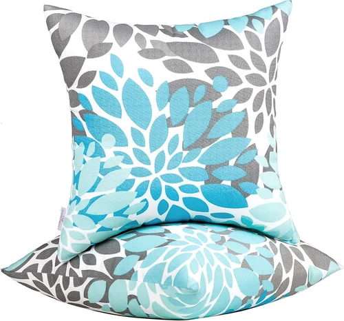 Miniatura 27 de JMGBird Almohadas impermeables para exteriores de 18 x 18 pulgadas para muebles de patio, cama, sofá y sofá Almohadas de exterior con inserto