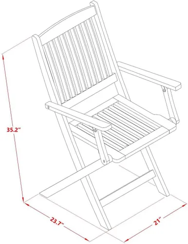 Miniatura 4 de East West Furniture SECM3CANA - Juego de mesa plegable de madera de 3 piezas para patio, contiene una mesa auxiliar cuadrada de madera de acacia