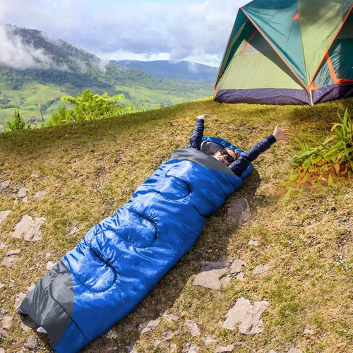 Miniatura 3 de tuphen - Sacos de dormir para adultos, niños, niñas, mochileros, senderismo, camping, forro de microfibra, clima frío y cálido, 4 estaciones, uso