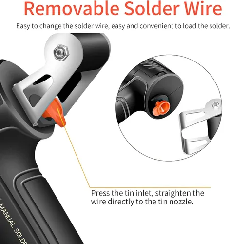 Miniatura 7 de Kit de soldadura de hierro, pistola de soldadura de 60W automática de mano, kit de pistola de soldadura de hierro, herramienta de soldadura, pistola