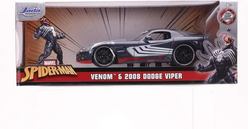 Miniatura 7 de Jada Marvel 1:24 Dodge Viper - Coche fundido a presión con figura de veneno de 2.75 pulgadas, juguetes para niños y adultos