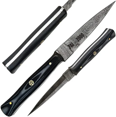 Miniatura 2 de PAL 2000 KNIVES DAM-2055 Cuchillo de caza hecho a mano de acero de Damasco de 8.4 pulgadas - Mango de micarta con funda