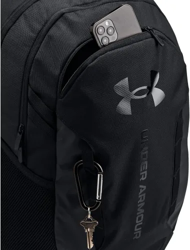 Miniatura 3 de Under Armour Mochila unisex para adultos Hustle 6.0, (003) negro negro negro, Talla única, se adapta a la mayoría