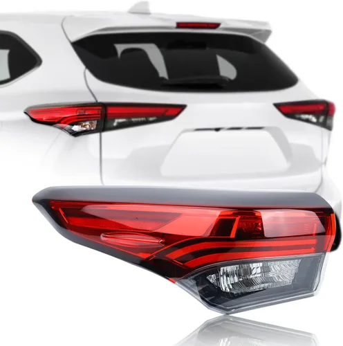 Conjunto de lámpara trasera de freno exterior halógena con arnés de cable lado izquierdo del conductor compatible con Toyota Highlander 815600E230