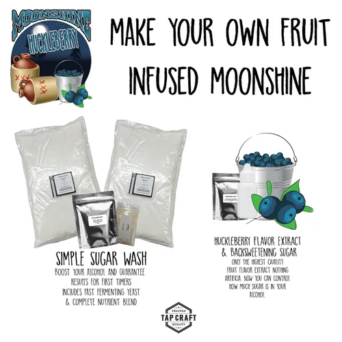 Miniatura 2 de Kit de recetas para principiantes de Huckleberry Moonshine - Haz tu propio brillo de luna en casa - Grandes ideas de regalo - Regalos para él