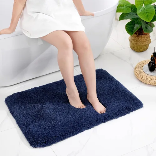 Miniatura 47 de Disolla Alfombras pequeñas para baño 17x24 antideslizante, alfombra de baño blanca esponjosa para el suelo del baño, lavable a máquina, alfombra